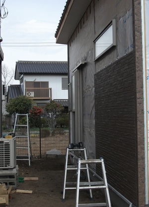 外壁貼りスタート！！!(^^)!　茨城県結城市増築工事